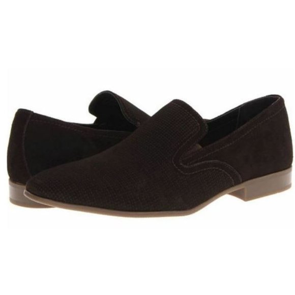 Calvin Klein Men\'s Channing Perforated Suede Slip-On Loafer Dark Brown S… main image 4